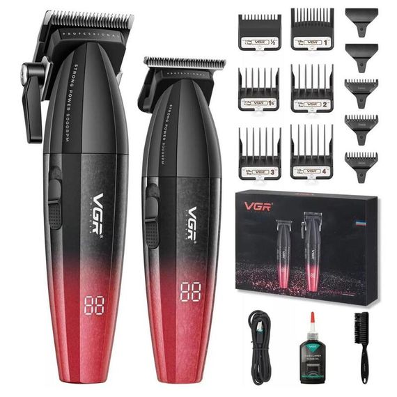 Комплект VGR 2 в 1 V-640 RED акумуляторна машинка для стрижки clipper і триммер (45691-V-640_1984) | Зображення 2