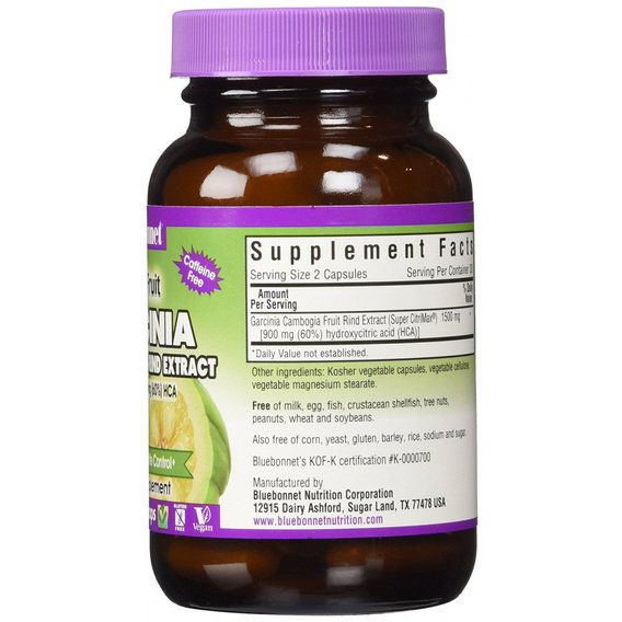 Гарциния Bluebonnet Nutrition Super Fruit Garcinia Cambogia Fruit Rind Extract 60 Veg Caps | Зображення 1