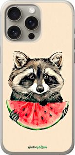 Чохол на iPhone 15 Pro Max Єнотик з кавуном "4605u-3098-2448"