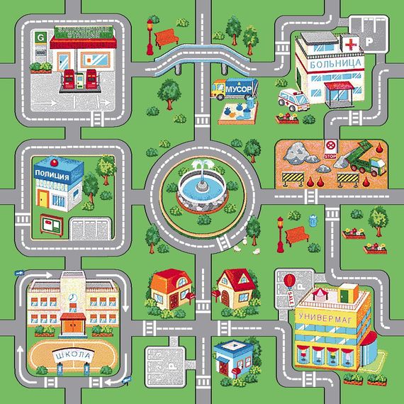 Детский ковер Городок Small City 3000