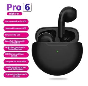 Бездротові Bluetooth-навушники Pro 6 TWS з мікрофоном Fone 5,3 Чорний
