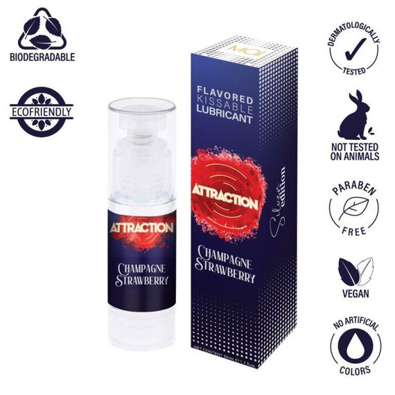 Змазка для орального сексу на водній основі MAI Attraction Champagne Strawberry (50 мл) sexstyle | Зображення 2