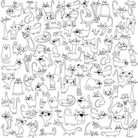 Обои-раскраски Коты 60*60 C-60008