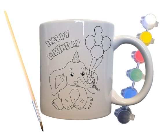 Набір для творчості кружка розмальовка День народження 330 мл біла (КР0062)