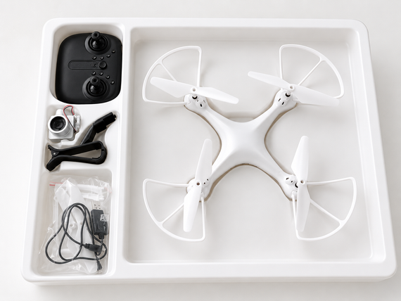 Квадрокоптер з камерою та пультом керування / Дрон зі стабілізацією Drone X8 Білий | Зображення 5