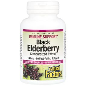 Бузина Natural Factors Black Elderberry 100 mg 60 Softgels