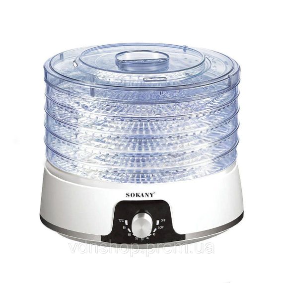 Сушилка для фруктов и овощей электрическая 350 Вт 5 лотков Sokany SK-10072