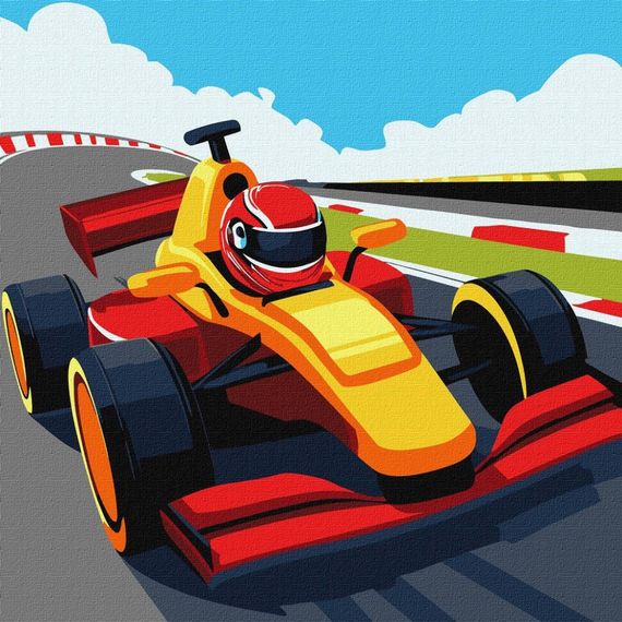 Картина по номерам "Яркая гонка" ©art_selena_ua KHO8559, 30х30 см