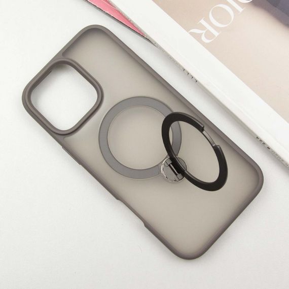 TPU+PC чохол Metal Buttons with MagSafe Colorful HQ Ring для Apple iPhone 16 Pro (6.3") | Зображення 2