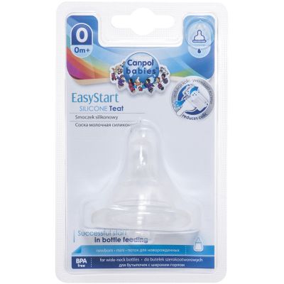 Соска Canpol babies EasyStart силиконовая с широким горлышком, мини 1 шт. (21/719) | Зображення 1