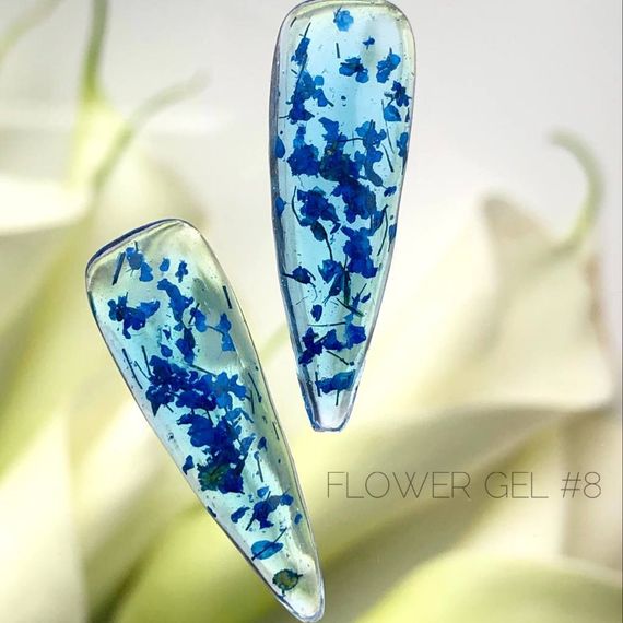 Гель с сухоцветами Crooz Flower Gel №8 (прозрачно-синий) 5 мл