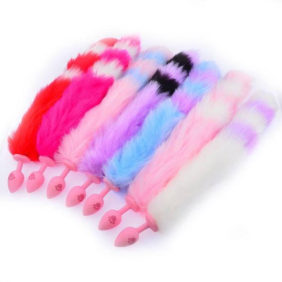 Анальна пробка із рожевим хвостом 46 см. | Зображення 2