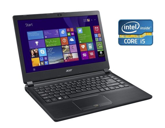 Ноутбук Б-класс Acer TravelMate P446-M / 14" (1920x1080) IPS / Intel Core i7-5500U (2 (4) ядра по 2.4 - 3.0 GHz) / 8 GB DDR3 / 256 GB SSD / Intel HD Graphics 5500 / WebCam / Win 10 Pro б/у