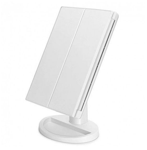 Потрійне дзеркало для макіяжу з підсвічуванням. MH-605 Колір білий