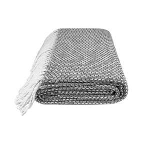 Плед бавовняний Букле сірий Love You 140 x 200 см