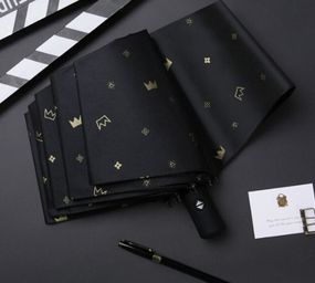 Міні-парасолька складна Корона чорна 5533 95 см