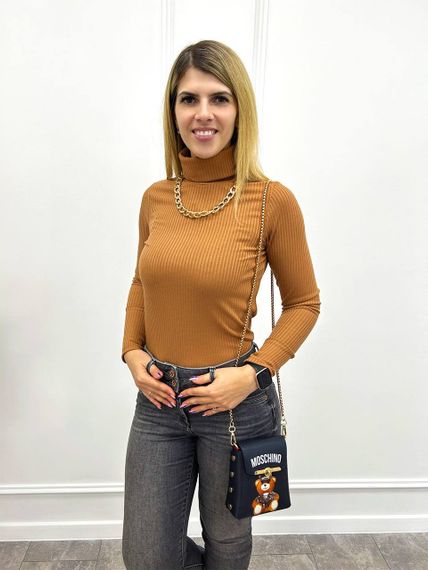 Женский гольф в рубчик мустанг (не утепленный) GF04161 цвет мокко, размер 50/52