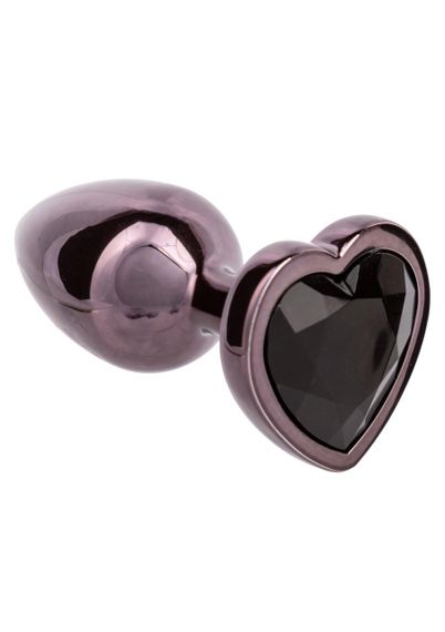 Анальна пробка CalExotics Diamond Heart Plug Small, чорна, 5,7 × 3,2 см Sex Aura | Зображення 4