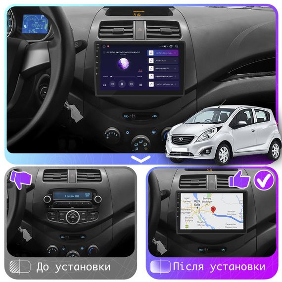 Штатная магнитола 9" Lesko для Ravon R2 2016-2020 4/64Gb CarPlay 4G Wi-Fi GPS Android Prime IPS 8 ядер Равон | Зображення 2