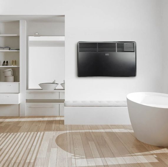 Конвекторний обігрівач BLACK+DECKER 1200 Вт, площа обігріву 12 кв.м., підлговий//настінний, чорний (BXCSH1200E) | Зображення 3