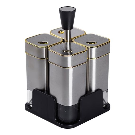 Набор емкостей для специй 4 шт на подставке 120 мл Хром HP-1318 | Зображення 2