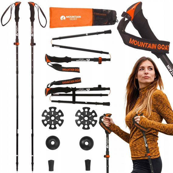 Трекінгові палиці Mountain Goat Pro+ 43-130 см MG0008 Black/Orange (P-5907739318251)
