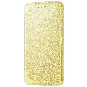Шкіряний чохол-книжка GETMAN Mandala (PU) для Xiaomi Redmi Note 10 / Note 10s Штучна шкіра, Слот для візитки, Жовтий