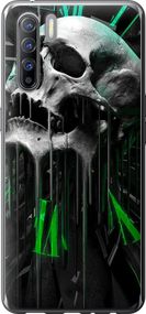 Чехол на Oppo Reno 3 Череп-часы "4100u-1901-17620"