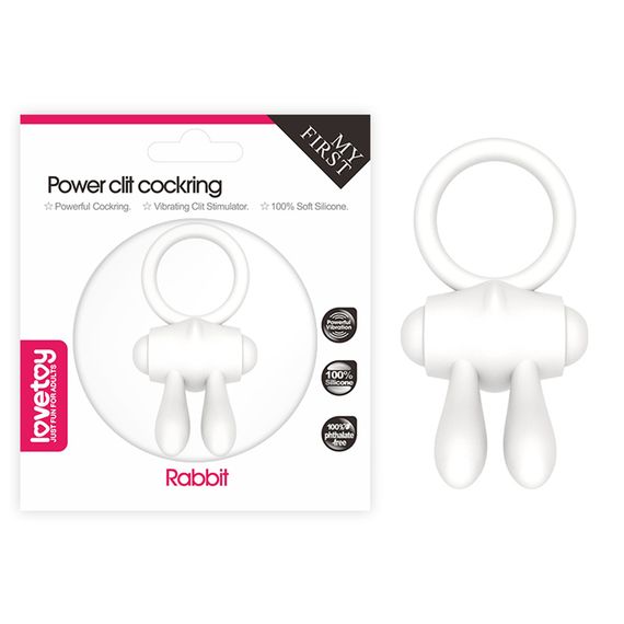 Ерекційне кільце - Power Clit Cockring Rabbit White