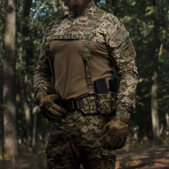 Плечові ремені для тактичного поясу РПС Піксель (мм-14), Ukrarmor MOLLE, лямки плечові до розвантажувального поясу | Зображення 4
