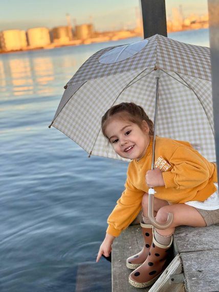 Парасолька дитяча напівавтомат Бежевого кольору | Зображення 2