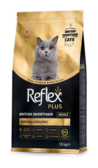 Сухий корм для котів породи британська короткошерста Reflex Plus British Shorthair Adult, 1.5 кг