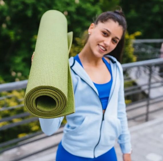 Килимок для йоги та фітнесу Power System PS-4014 PVC Fitness-Yoga Mat Green (173x61x0.6) (PS-4014_Green) | Зображення 4