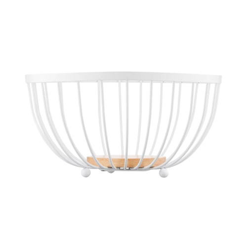 Металева фруктовниця ARDESTO Midori AR0904W кошик 25х25х13 см  з деревом Білий