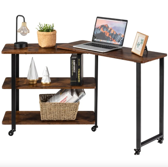 Стол L-образный Costway King вращающийся в стиле Loft | Зображення 1