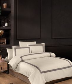 Комплект постільної білизни First Choice Deluxe Satin 200х220 Belezza Cappuccino