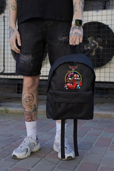 Повсякденний Рюкзак Шкільний  Without Compact З Принтом Тачки Black | Зображення 1