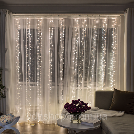 Новорічна гірлянда Хвойна лапа 3х2 м 400 LED  Біле світло D400LED2MW | Зображення 1