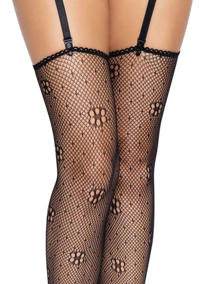 Чулки Leg Avenue Daisy Dot Fishnet Stockings One Size Black | Зображення 3