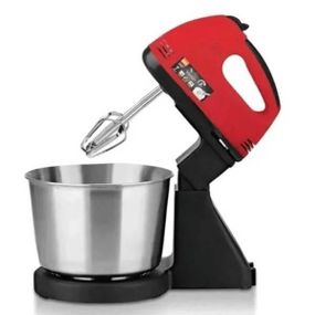 Миксер стационарный с металлической чашей 7 скоростей 250Вт Domotec R.6637R Красный