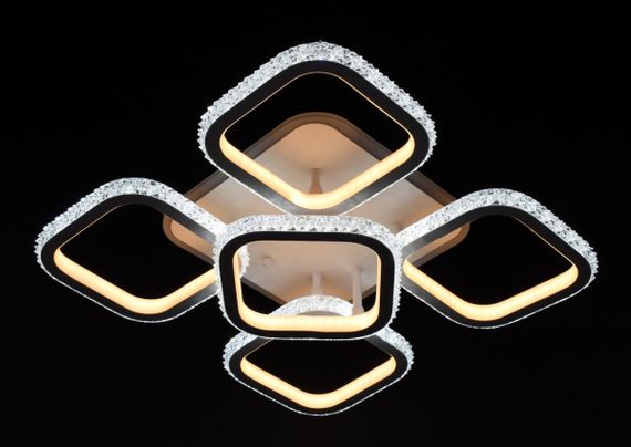 Люстра світлодіодна стельова LED світильник для квартири на стелю лед 26321 Білий 12х42х42 см. | Зображення 1