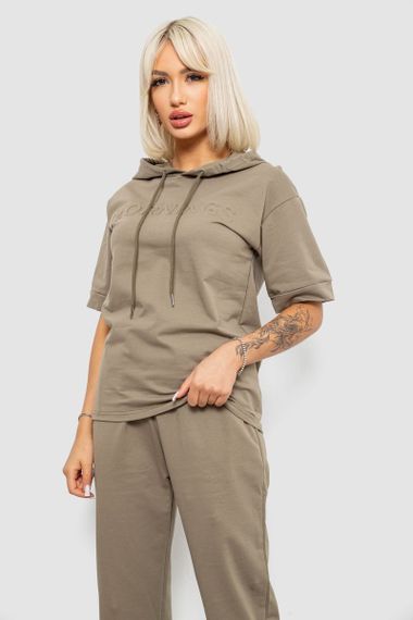 Костюм жіночий повсякденний однотонний, колір хакі, 221R103 | Зображення 1