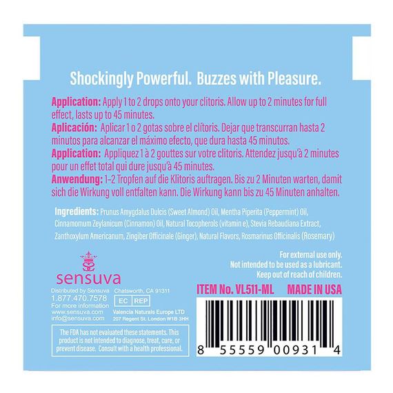 Пробник збуджувальної олії Sensuva – ON Arousal Oil for Her Ice (0,3 мл) | Зображення 1