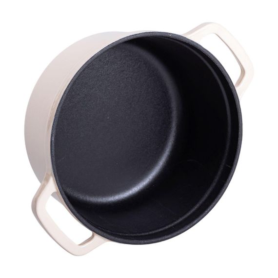 Каструля чавунна емальована 2 л з кришкою Ø20 см Бежева HP-1-2BE | Зображення 3