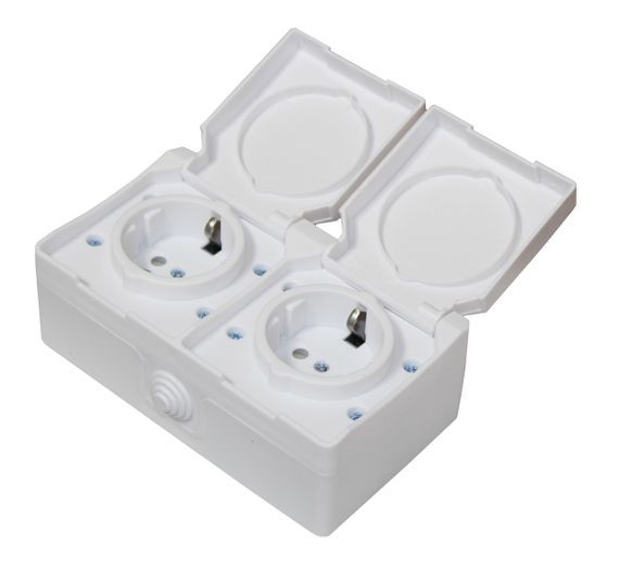 Розетка зовнішня установка 2-а з/к біла IP54 SURFACE Ny95001226