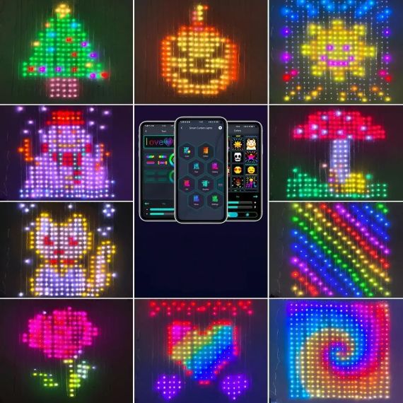 Гірлянда Штора від мережі 3х3 м 400LED RGB + пульт дистанційного керування, SF-1 / Розумна гірлянда з додатком на телефон | Зображення 2