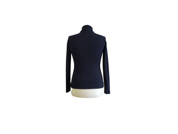 Водолазка женская демисезонная однотонная в рубчик синий повседневный гольф базовый под горло кофта свитер 48 | Зображення 2