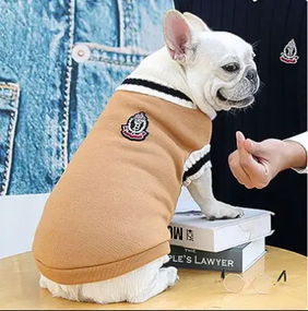 Жилет для собак теплий на флісі бежевого кольору S