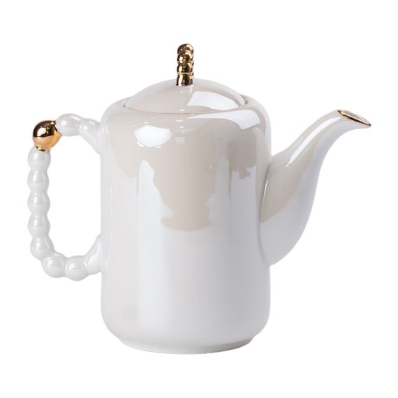 Чайний набір на 6 персон із заварювальним чайником та порцелянаовою підставкою Білий HP-15-7 | Зображення 1