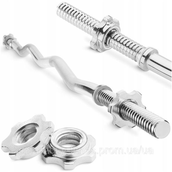 Гриф для штанги W-подібний 4FIZJO 120 см 25 мм (P-5905973401104)